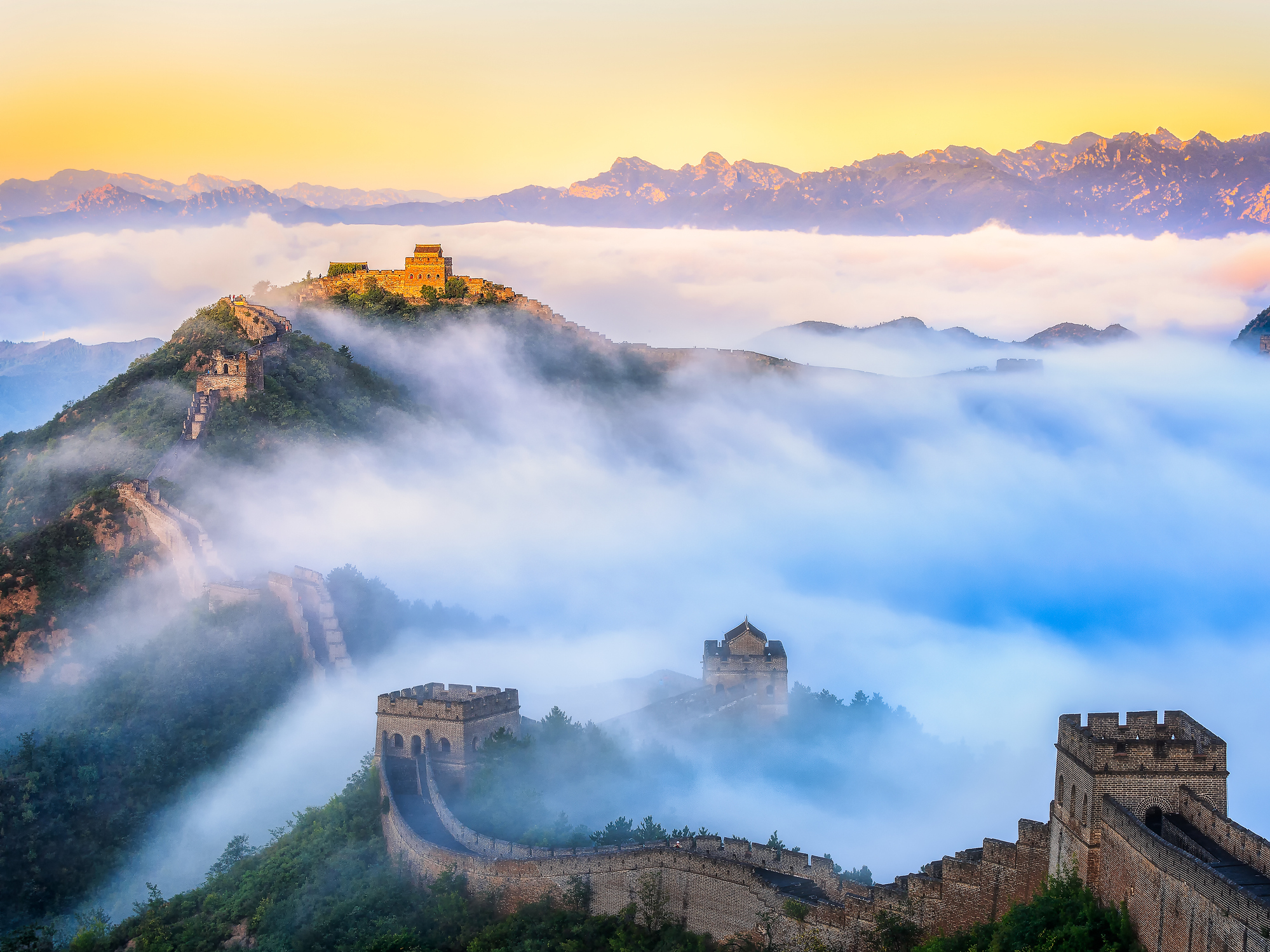 The Great Wall rising above a sea of clouds